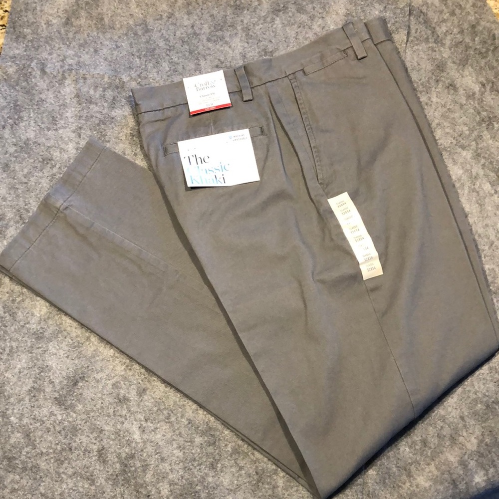 Croft & Barrow Flat Front Khaki Pant 32x34  - new